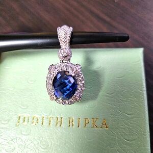 Judith Ripka Oval Royal Blue Quartz Pendant